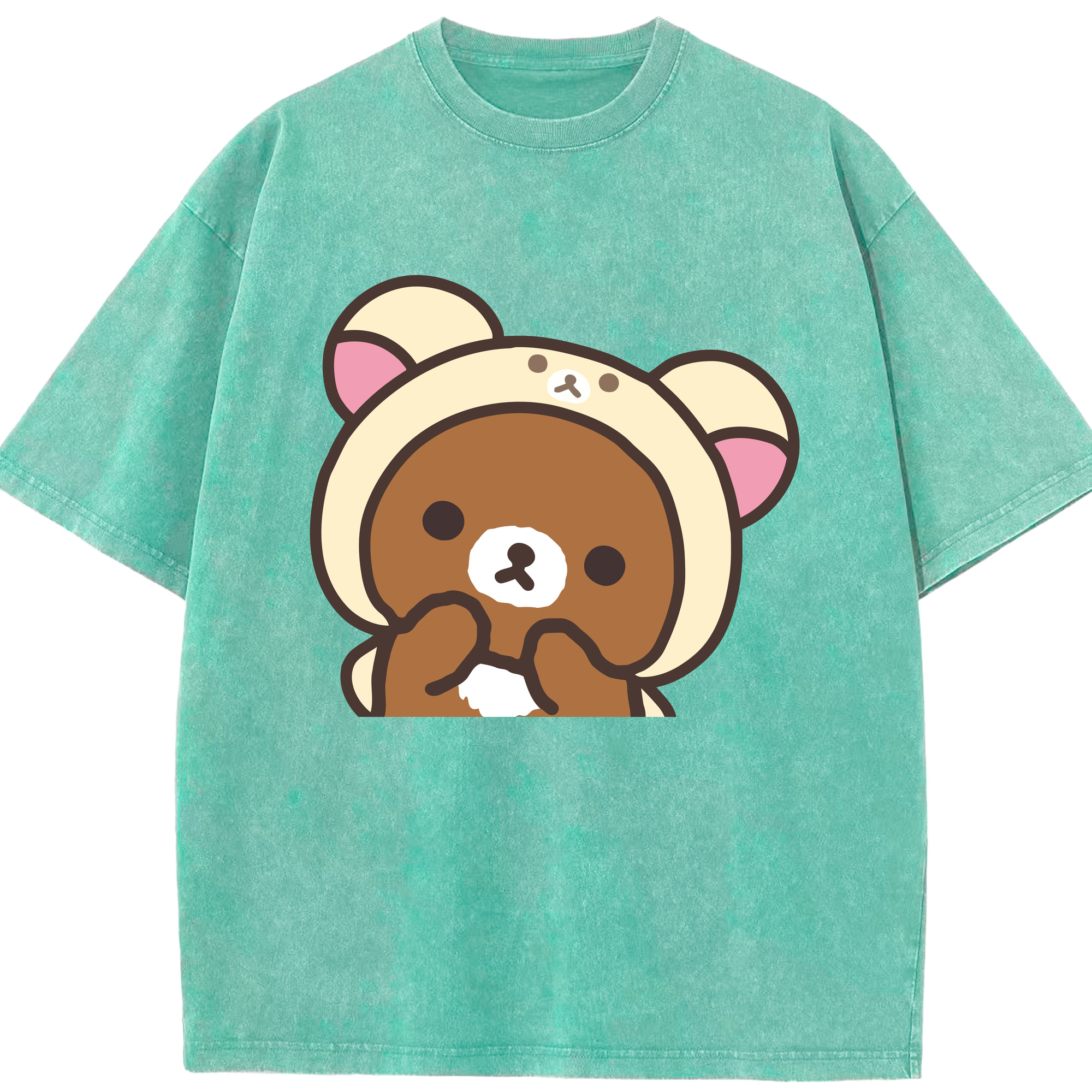 （画像用） リラックマ リラックマ キイロイトリ Rilakkuma Korilakkuma Kiiroitori 綿100% ヴィンテージ風 半袖Tシャツ（フロントプリント）